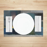 Aperturee - Grey Green Morden Abstract Paint Set Of 4 Placemats