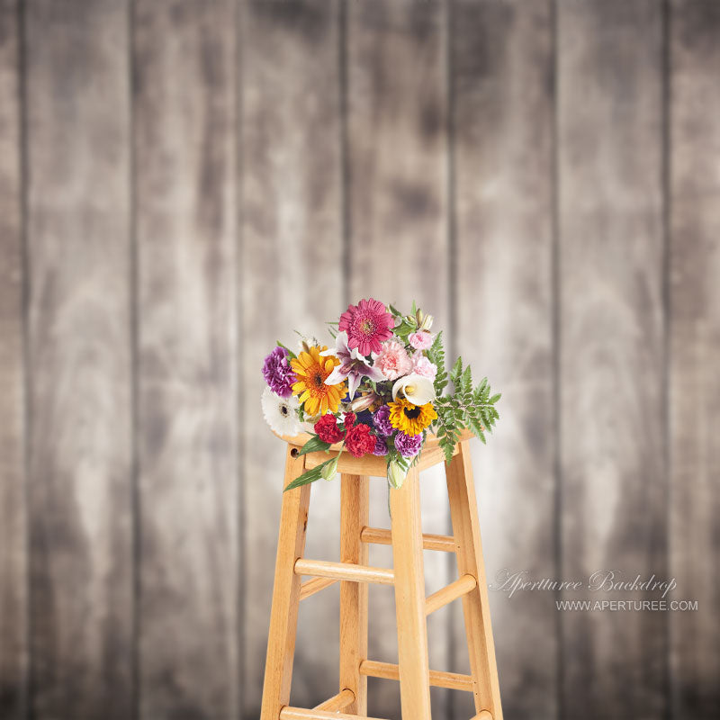 Aperturee - Grey Shabby Chic Vintage Wood Photo Shoot Backdrop