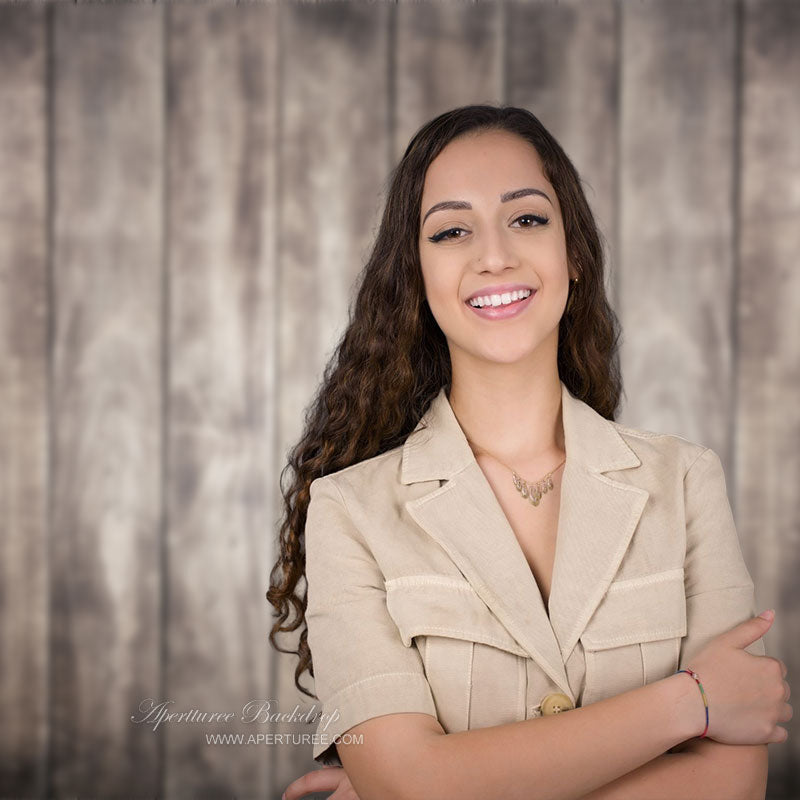 Aperturee - Grey Shabby Chic Vintage Wood Photo Shoot Backdrop