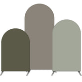Aperturee Grey Solid Color Double Sided Arch Backdrop Kit