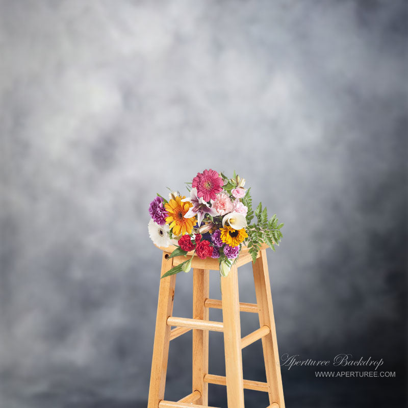 Aperturee - Grey Solid Shabby Chic Vintage Photo Shoot Backdrop