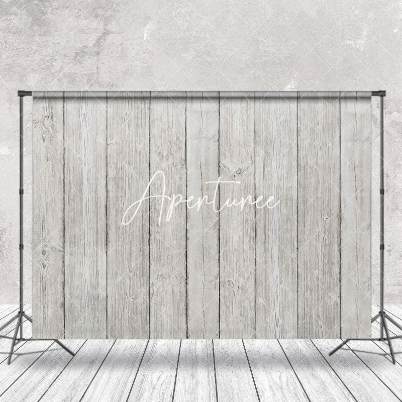 Aperturee - Grey White Wood Texture Old Plank Photo Backdrop