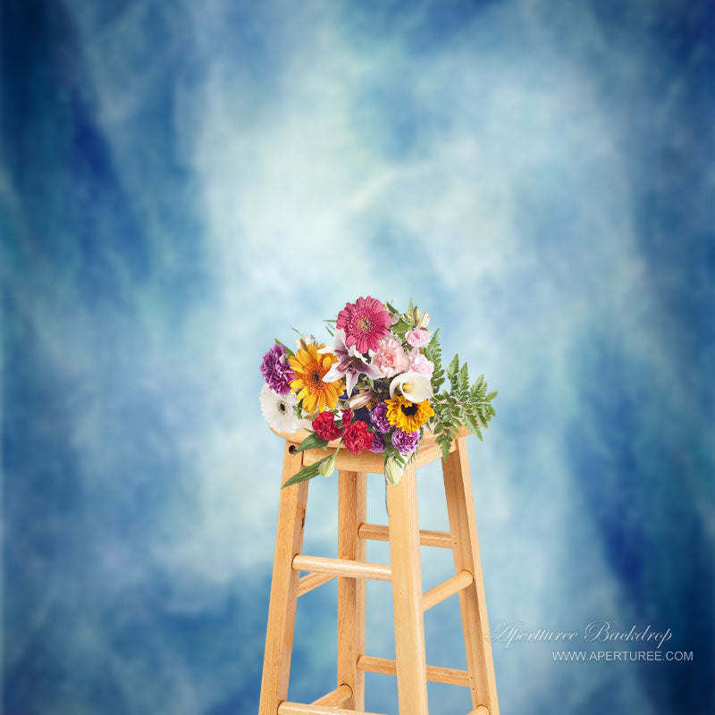 Aperturee - Grunge Blue Abstract Texture Portrait Photo Backdrop