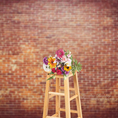Aperturee - Grunge Retro Red Brick Backdrop For Photography