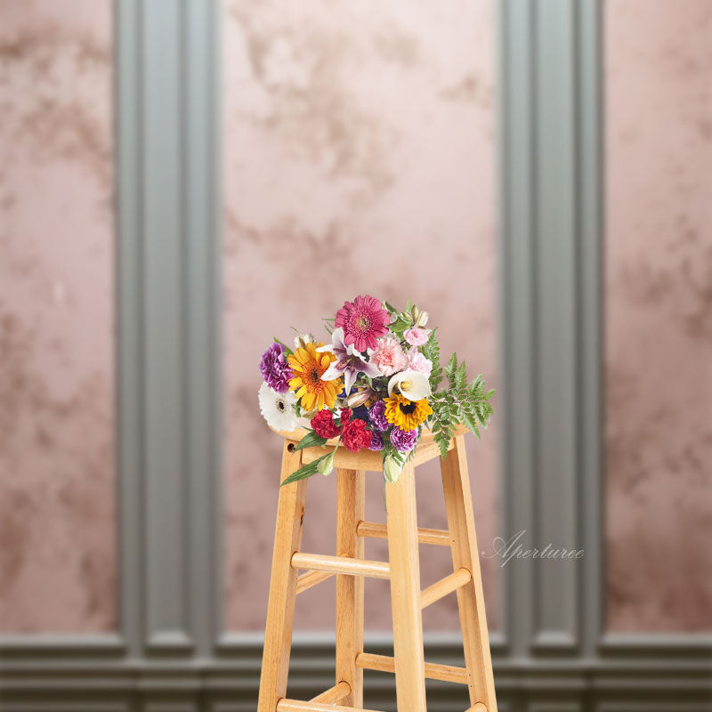 Aperturee - Gypsum Line Wall Pink Grey Backdrop For Photography