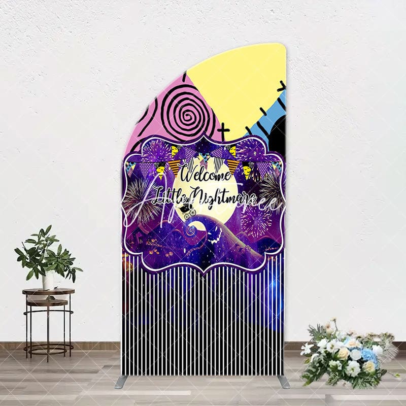 Aperturee - Halloween Little Nightmare Baby Shower Arch Backdrop
