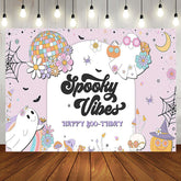 Aperturee - Halloween Spooky Vibes Ghost Happy Boothday Backdrop
