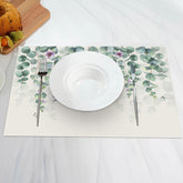 Aperturee - Hanging Floral Leaf Spring Dining Set Of 4 Placemats