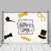 Aperturee - Hat Ties White Brick Wall Backdrop For Fathers Day