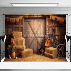 Aperturee - Haystack Guitar Wood Door Vintage Photo Backdrop