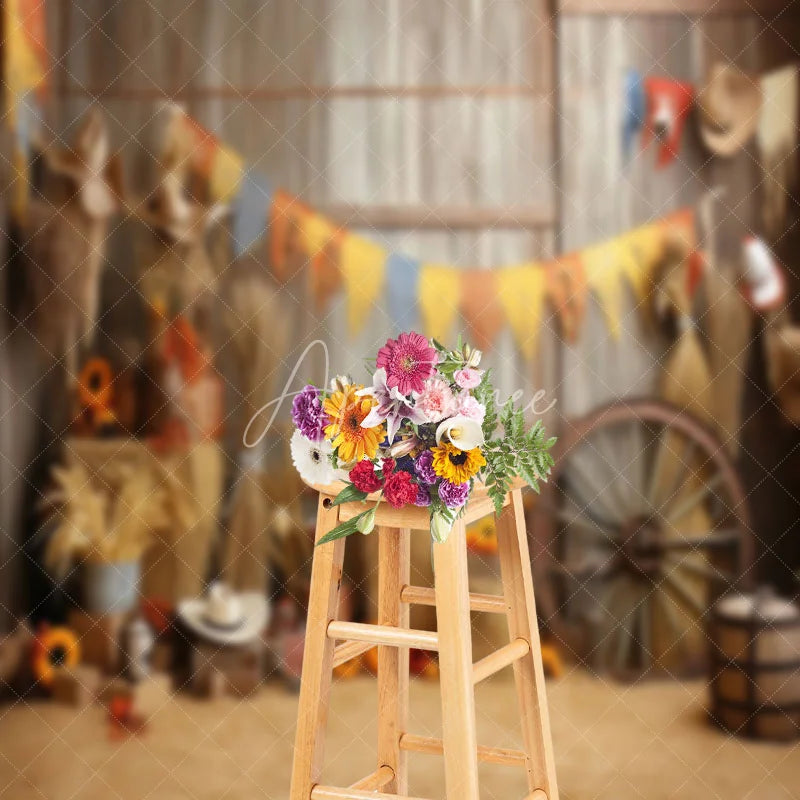 Aperturee - Haystack Wheel Pumpkin Autumn Photo Backdrop