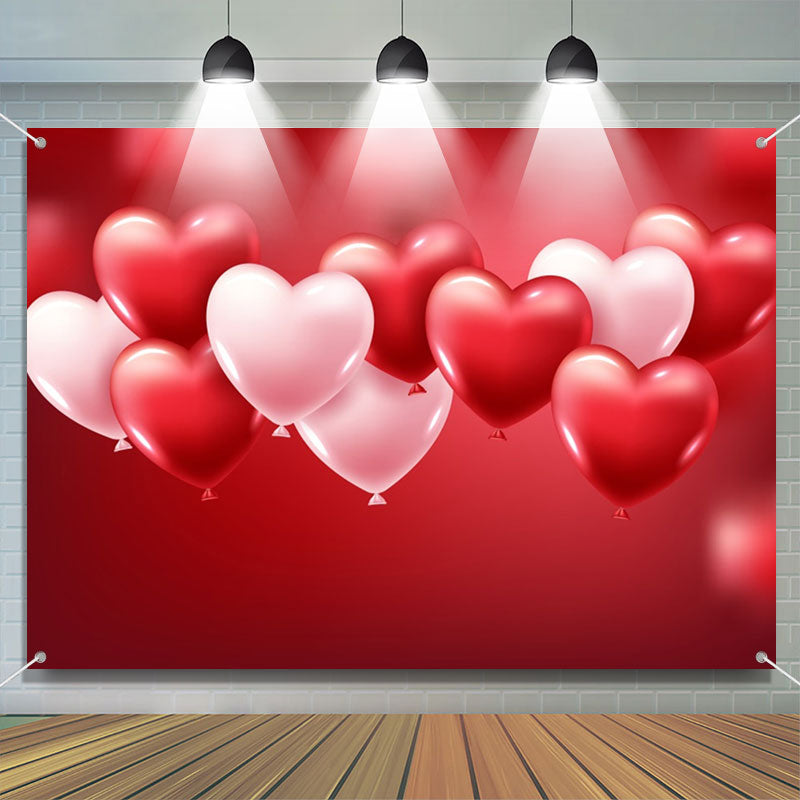 Aperturee - Heart Balloons Simple Bokeh Valentines Day Backdrop
