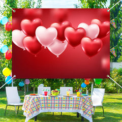 Aperturee - Heart Balloons Simple Bokeh Valentines Day Backdrop