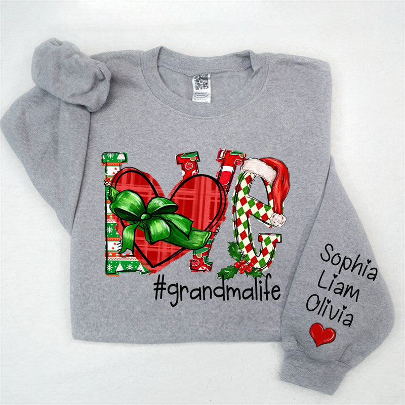 Aperturee - Heart Love Grandmalife Custom Christmas Sweatshirt