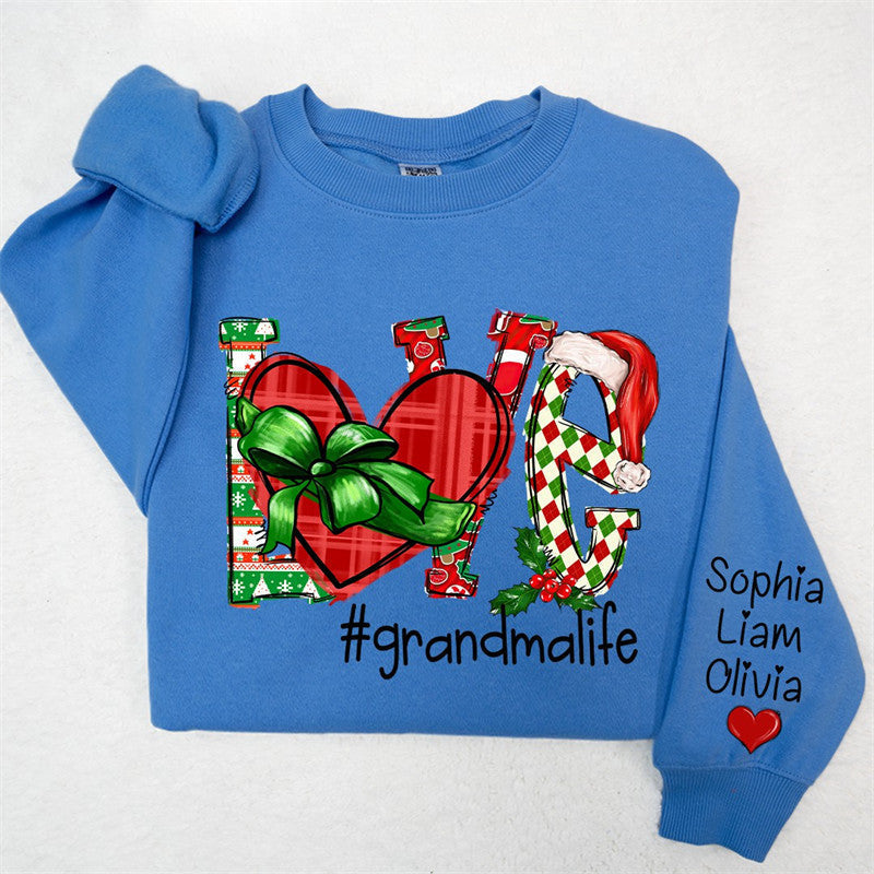 Aperturee - Heart Love Grandmalife Custom Christmas Sweatshirt