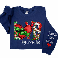 Aperturee - Heart Love Grandmalife Custom Christmas Sweatshirt