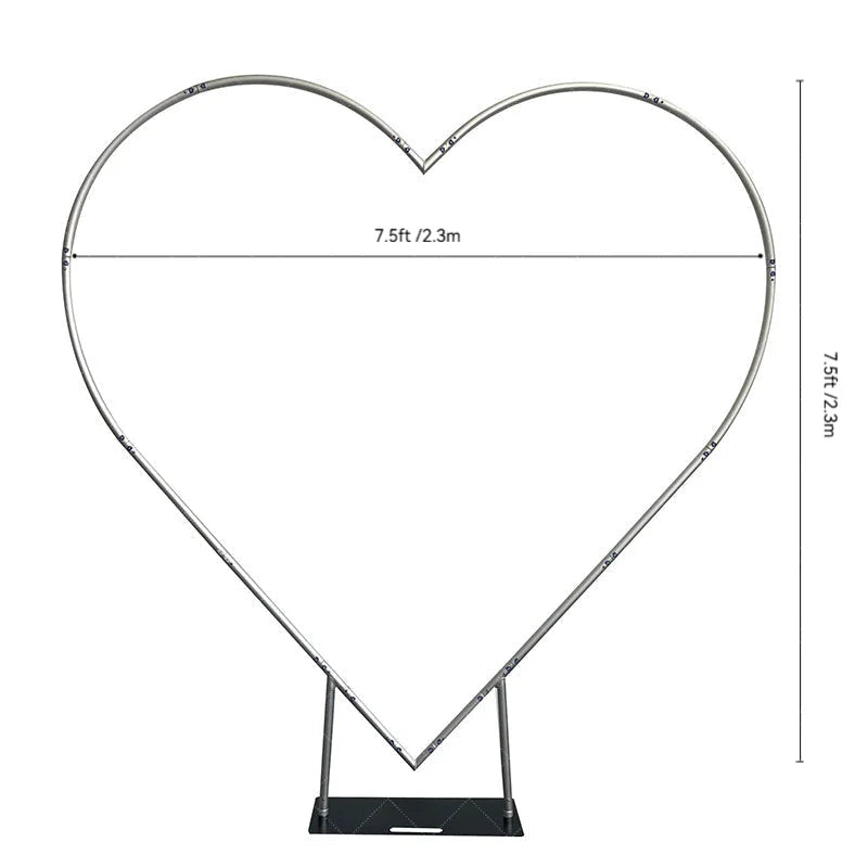 Aperturee - Aperturee Heart Shape Heavy Duty Wedding Arch Backdrop Stand
