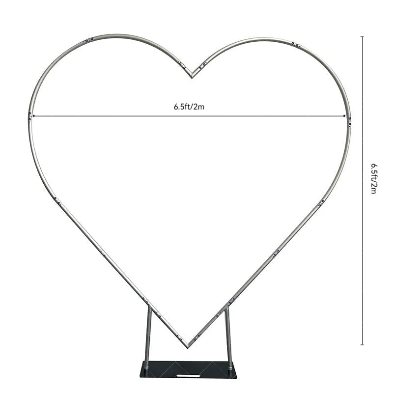 Aperturee - Aperturee Heart Shape Heavy Duty Wedding Arch Backdrop Stand