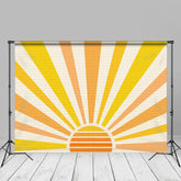 Aperturee - Here Comes The Son Yellow Stripe Brick Wall Backdrop