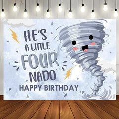 Aperturee - Hes A Little Fournado Happy 4th Birthday Backdrop
