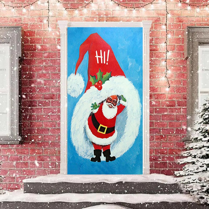Aperturee - Hi Christmas Big Hat Santa Claus Blue Door Cover