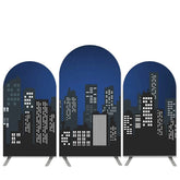 Aperturee High Buildings Theme Black Blue Night Arch Backdrop Kit