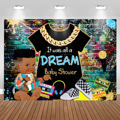 Aperturee - Hip Hop Graffiti Wall A Dream Baby Shower Backdrop