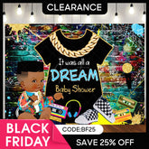 (Ship In 24HR) Hip Hop Graffiti Wall A Dream Baby Shower Backdrop