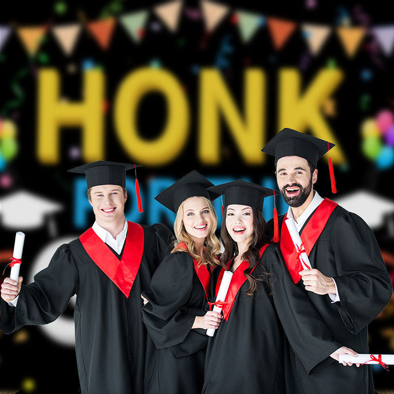 Aperturee - Honk For The Grad Balloon Ribbon Photo Backdrop