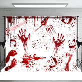 Aperturee - Horrible Bloody Chainsaw Scary Halloween Backdrop