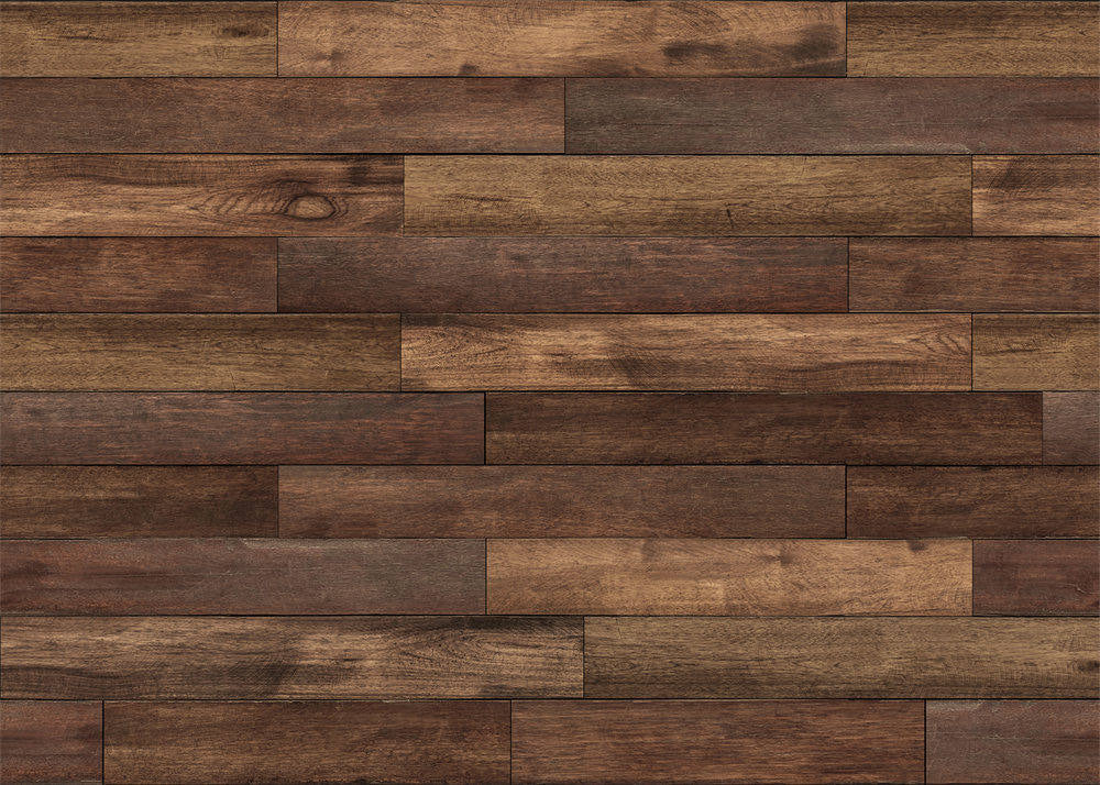 Aperturee - Hot Deep Brown Vintage Style Wood Rubber Floor Mat