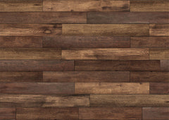 Aperturee - Hot Deep Brown Vintage Style Wood Rubber Floor Mat