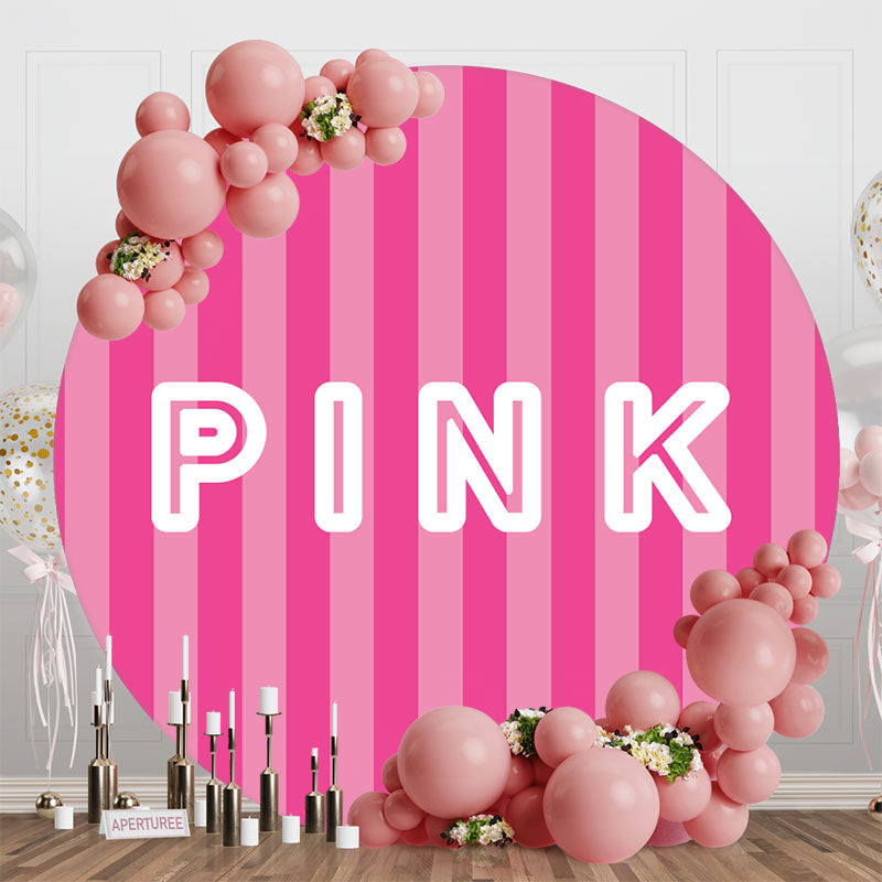 Aperturee - Hot Pink Vertical Stripe Round Backdrop For Party