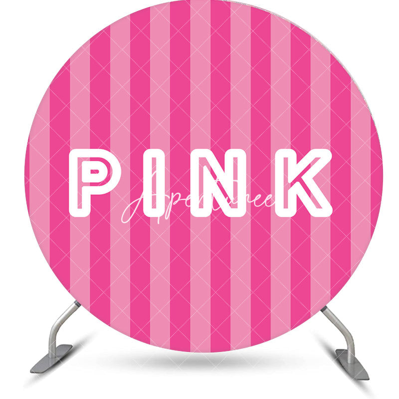 Aperturee - Hot Pink Vertical Stripe Round Backdrop For Party