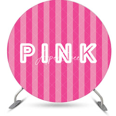 Aperturee - Hot Pink Vertical Stripe Round Backdrop For Party