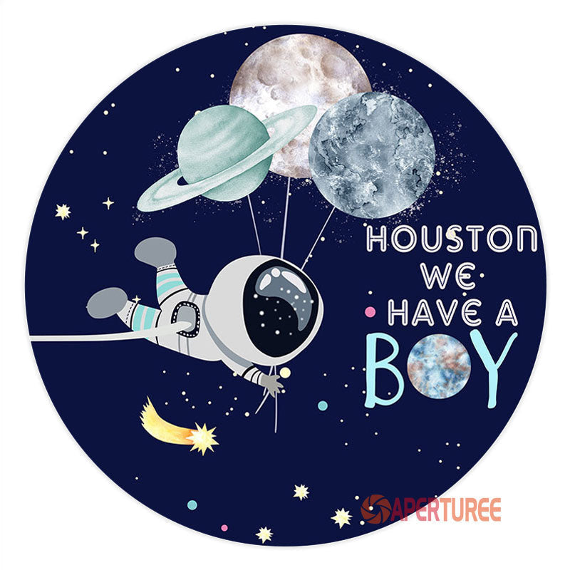Aperturee - Houston Round Have A Boy Baby Shower Backdrop