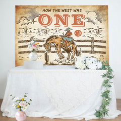 Aperturee - How The West Was One Cowboy Horse Birthday Backdrop