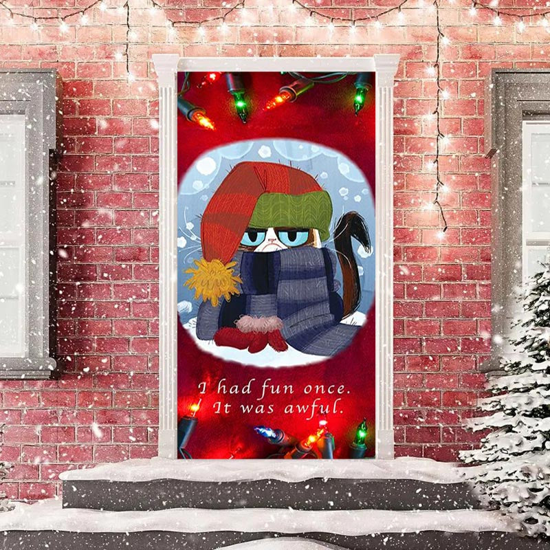 Aperturee - I Had Fun Once It Was Awful Red Christmas Door Cover