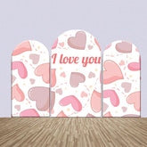 Aperturee - I Love You Pink Hearts Arch Backdrop Kit For Wedding