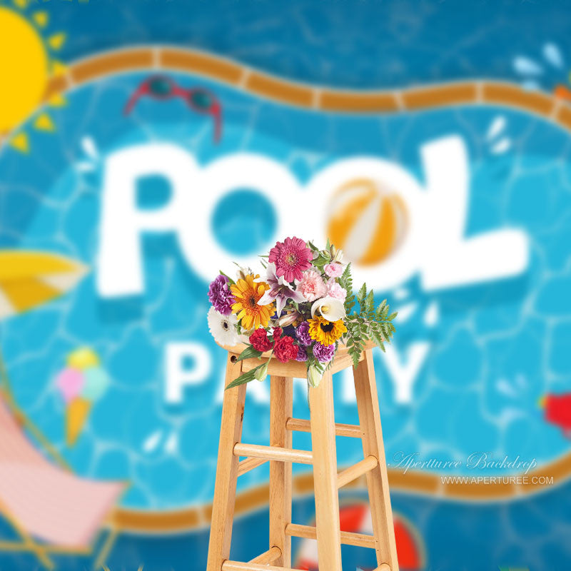 Aperturee - Ice Cream Beach Umbrella Summer Photography Backdrop