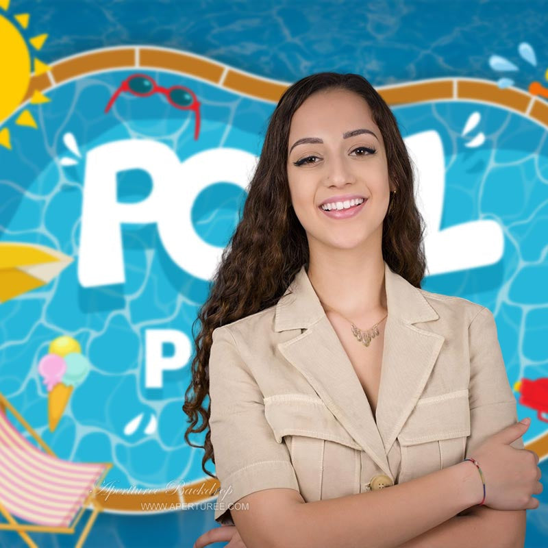 Aperturee - Ice Cream Beach Umbrella Summer Photography Backdrop