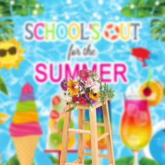 Aperturee - Ice Cream Schools Out Summer Grad Photography Backdrop