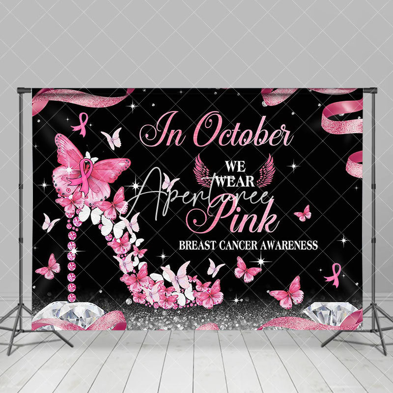 Aperturee - In October High Heel Breast Cancer Awareness Backdrop