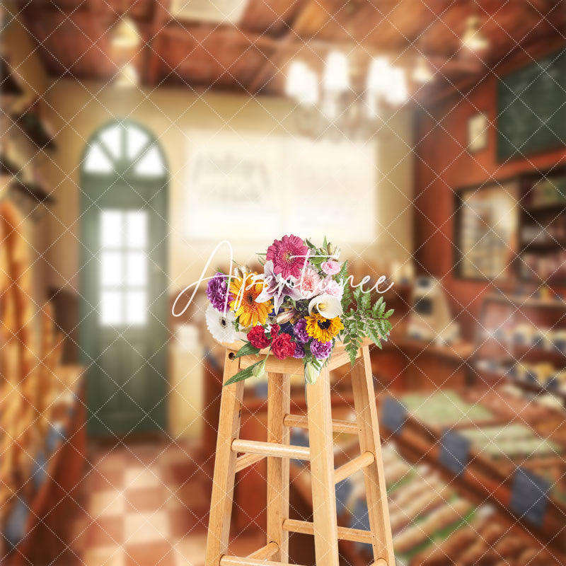 Aperturee - Indoor Bakery Cafe Warm Light Cake Smash Backdrop