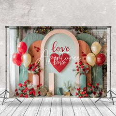 Aperturee - Indoor Modern Balloons Floral Love Wedding Backdrop