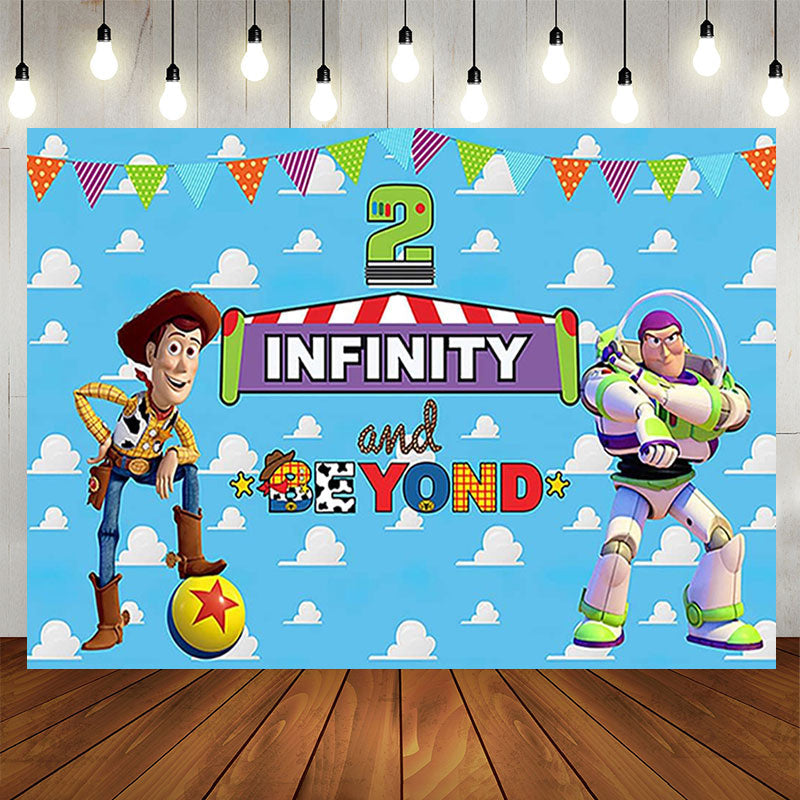 Aperturee - Infinity Beyond Blue Sky Boy 2nd Birthday Backdrop