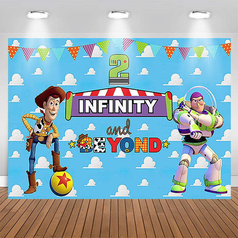 Aperturee - Infinity Beyond Blue Sky Boy 2nd Birthday Backdrop