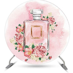 Aperturee - Ink Pink Perfume Floral Watercolor Round Backdrop