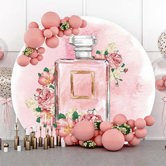 Aperturee - Ink Pink Perfume Floral Watercolor Round Backdrop