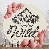 Aperturee - Into The Wild Forest Mountain Round Birthday Backdrop